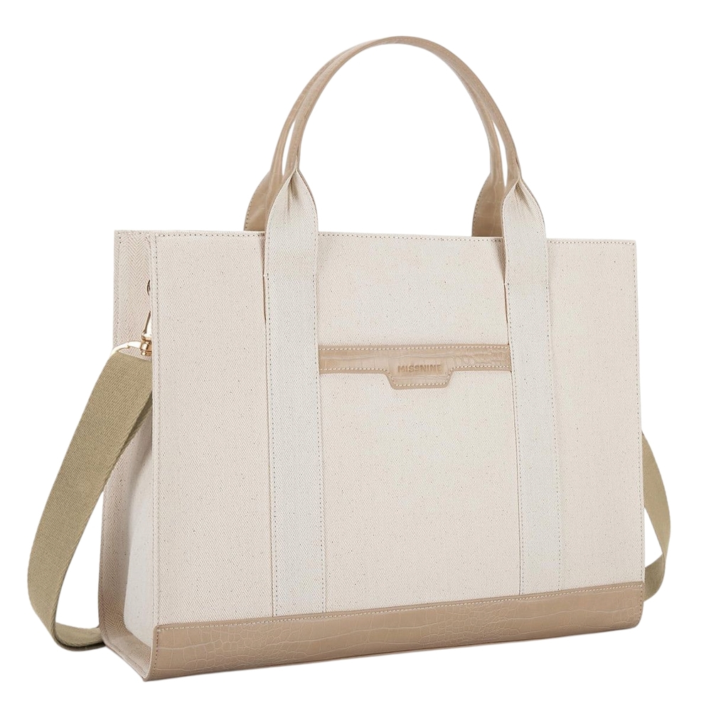 Elegant Beige and Tan Women's Tote Bag